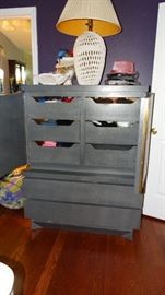 INTERIOR HIGH CHEST WITH VALET INTERIOR DRAWERS.