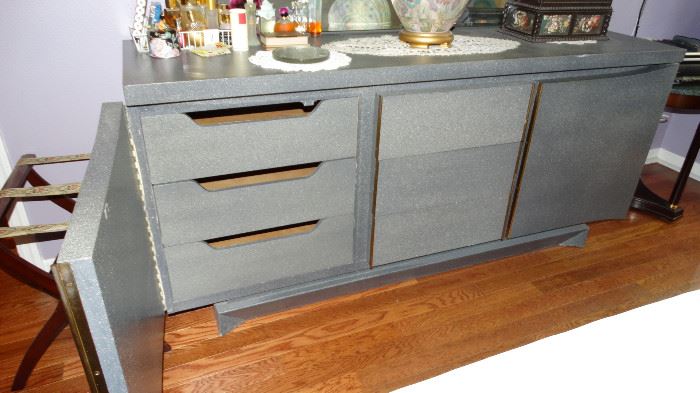INTERIOR OF AMERICAN DREW DRESSER WITH CUSTOM FINISH.