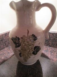 TABLETOPS UNLIMITED HAND PAINTED CABERNET GRAPES PITCHER