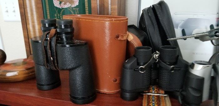 several binoculars