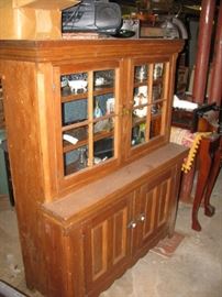 antique dimunative rare step back 19th century cabinet