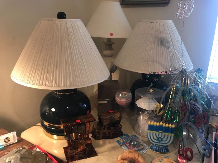 Two matching lamps and one lamp, and more 
