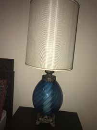 Pair of vintage lamps in bdrm 