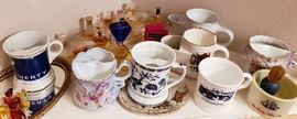Mustache mugs, perfume bottles