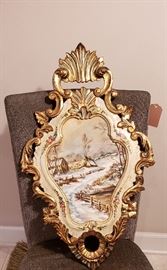 Florentine framed snow scene