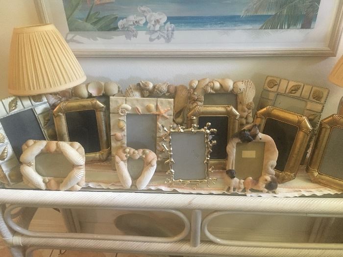 Tons of picture frames both shell and pewter
