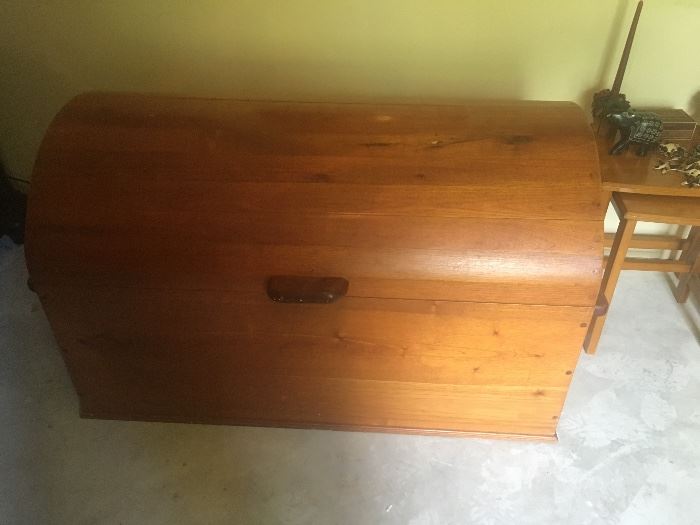 Hand made wooden chest, vintage