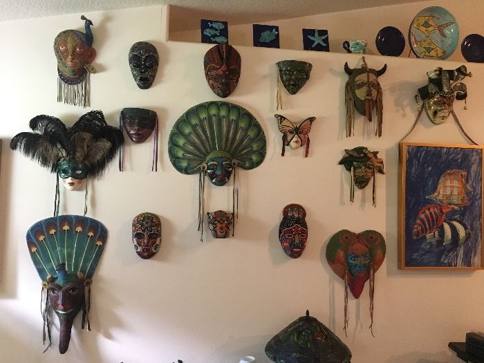 Huge collection of hand painted masks