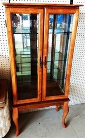 Vintage Lighted Curio Cabinet