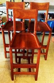 Set of 3 Custom-made Cherry Bar Stools