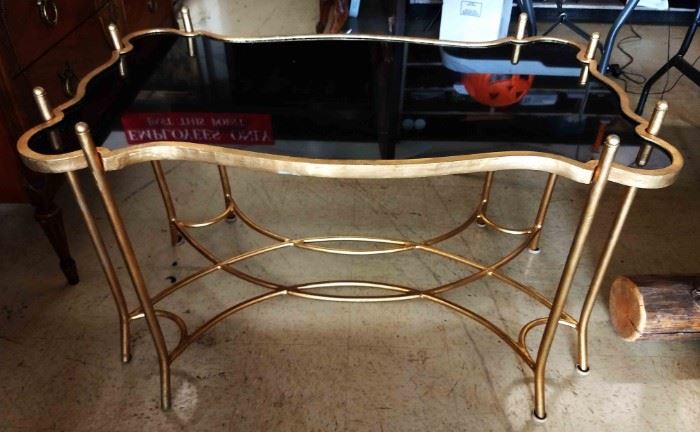 Mid-Century Black Marble Coffee Table