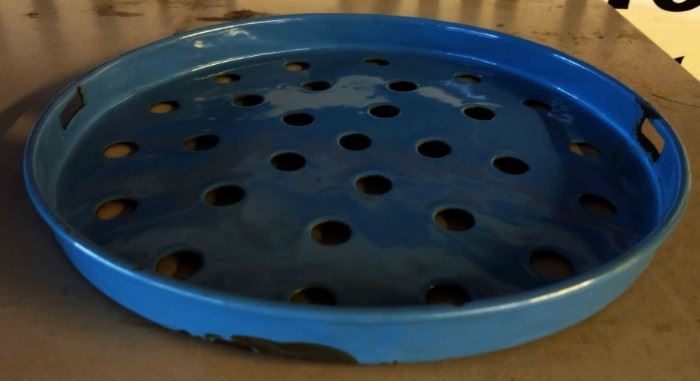Vintage Blue Enamelware Strainer