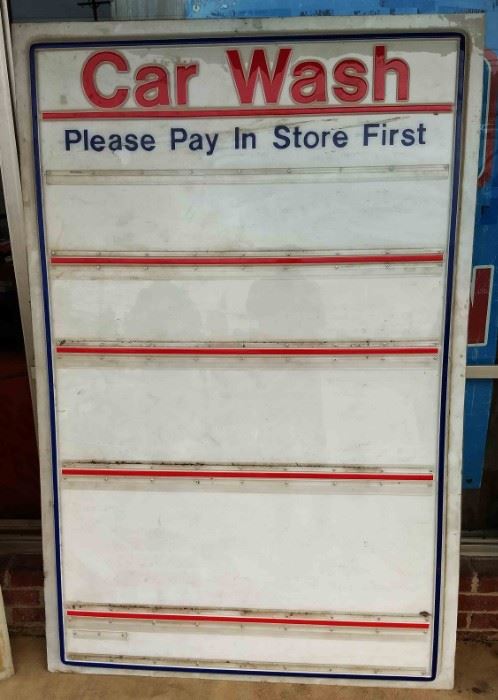 Large "Car Wash" Plastic Sign