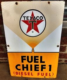 Vintage Texaco Fuel Chief Porcelain Sign