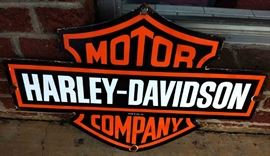 Vintage Harley Davidson Porcelain Sign