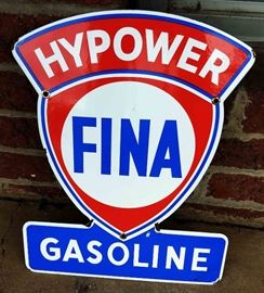 Vintage Fina Hypower Porcelain Sign