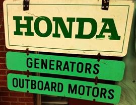 Vintage Honda Metal Hanging Sign