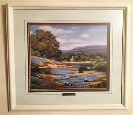 TEXAS ARTIST LOVITA IRBY SIGNED PRINT "BESIDE STILL WATERS"