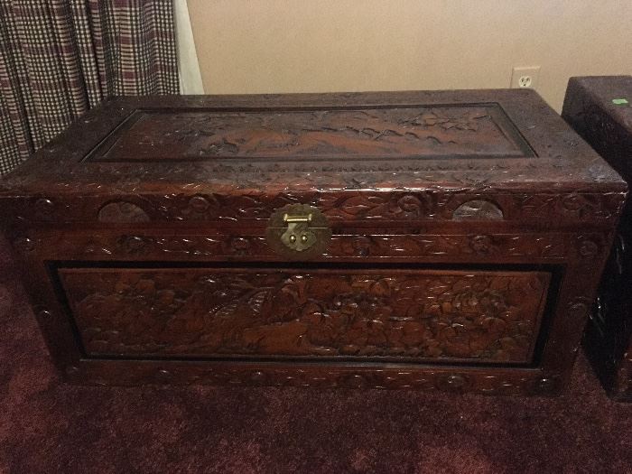Carved Asian style chest