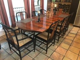 Fine Replica Georgian III Style Mahogany Dining by Henredon Furniture Company and is marked as such.