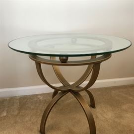 Glass Topped Side Table                            https://ctbids.com/#!/description/share/54047