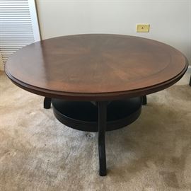 Round Wood Coffee Table                   https://ctbids.com/#!/description/share/54056