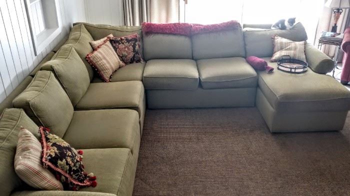 Sage green sectional sofa