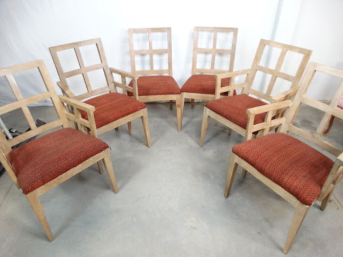 Set of 6 Upholstered  Solid Wood Chairs