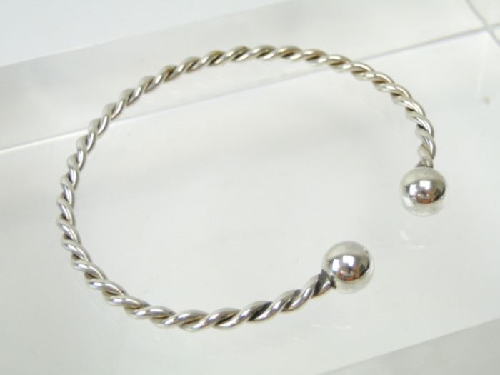 Beautiful Sterling Silver Twisted Rope Cuff
