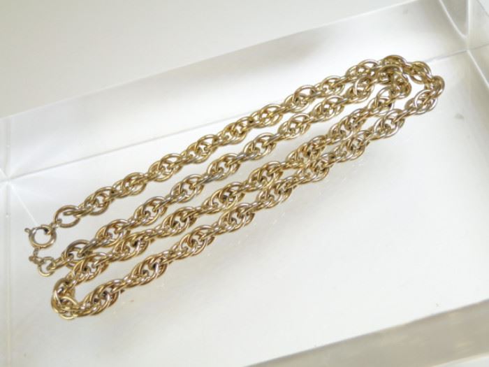 Gold over 925 Silver Heavy Necklace Chain