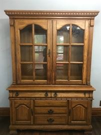 Solid oak china cabinet 