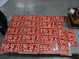 19 Vintage license Plates with duplicates