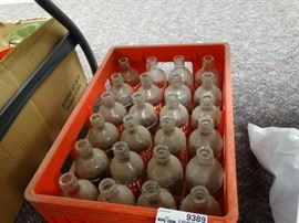24 glass pop shoppe bottles w crate