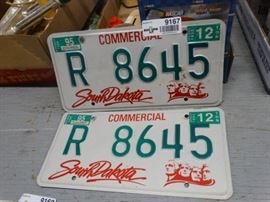 Pair Vintage Commercial license plates
