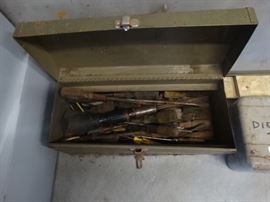 Tool box with screw drivers