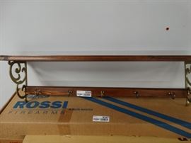 Wall mount coat rack shelf