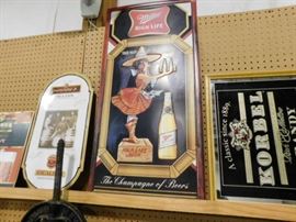 Miller High life tin beer sign