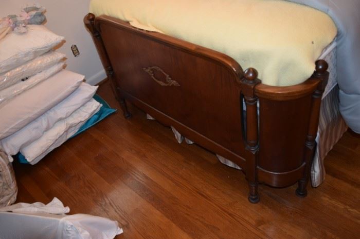 Antique Full Bed with Mattress and Boxspring 