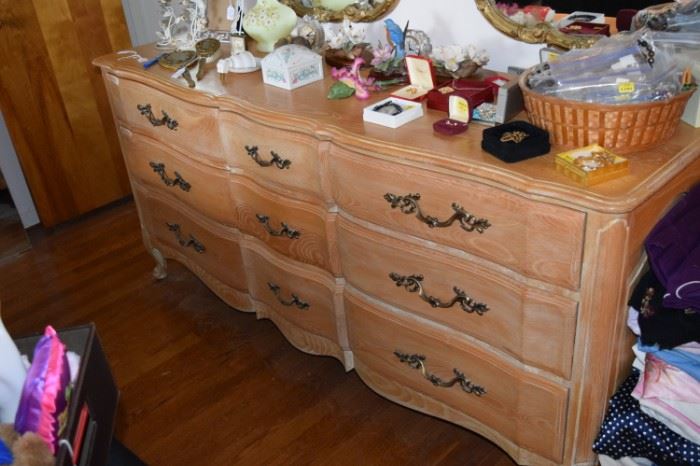 Vintage Davis Cabinet Company Triple Dresser 72" W X 21" D X 34" T