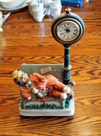 Waco Melody In Motion, Battery Powered, Animated Music Box, "Park Bench Hobo", 15"Tall