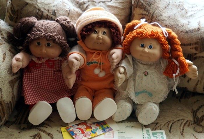 Vintage Cabbage Patch Qty. 3, Includes Original Clothing And Birth Certificates