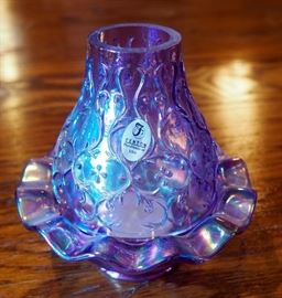 Fenton Iridescent Purple Spanish Lace Fairy Lamp, 5.5"