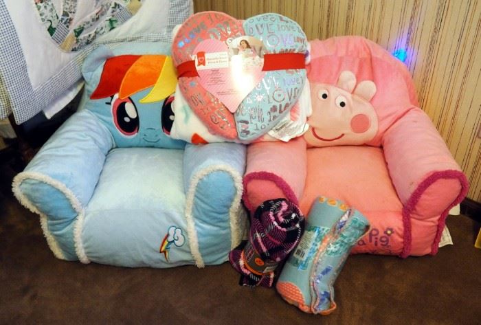 My Little Pony, Peppa Pig Bean Bag Chairs, Fleece Throws And Pillows