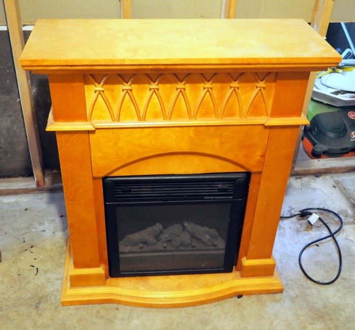 Electric Fireplace In Decorative Wood Case, Model# FB-18A, 36.5" x 32" x 12.5"