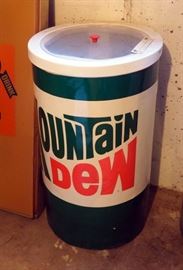 Electric Orange Crush Sign 15.5" x 50" And Mountain Dew Drink Cooler 35" x 21"
