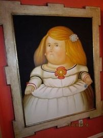 Gustavo Martinez, Mexican painter and artist.  Framed Print, 57 x 66".   Gustavo Martinez famous for his 'copy - like' paintings of Fernando Botero's art work. 