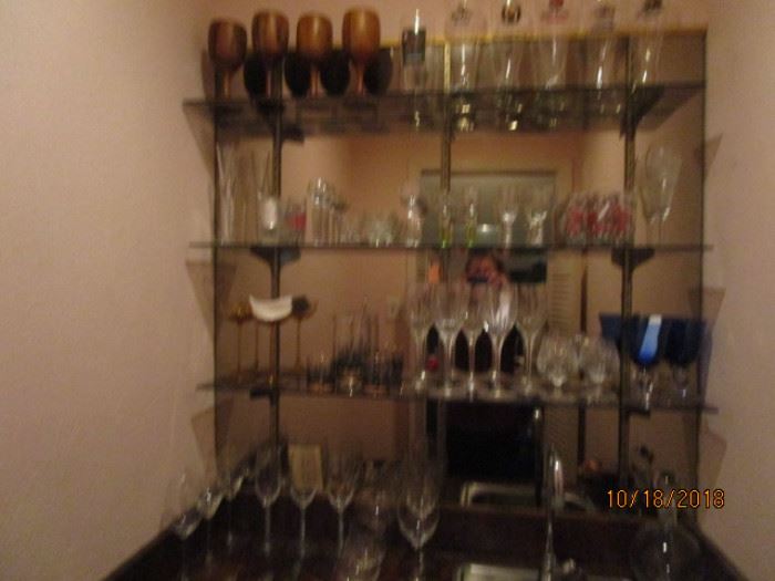 Bar glasses with 'Mexico' Shot glasses and more.  
