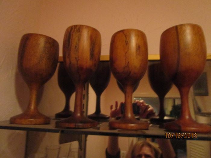 Wooden Wine / Water glasses.  