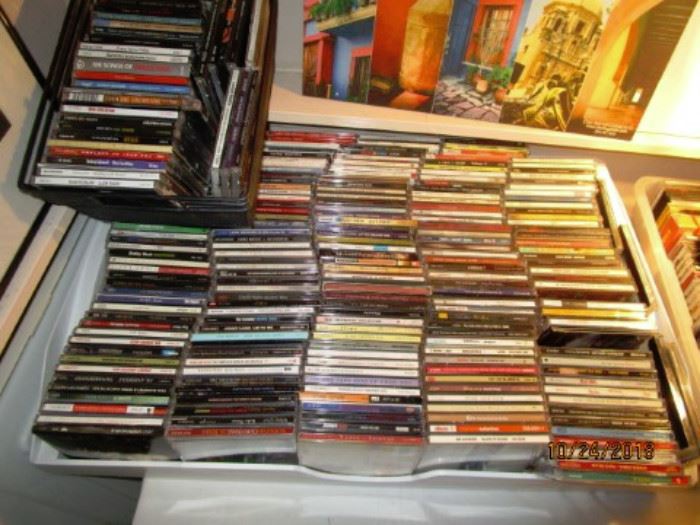 CD's galore.  Over 500.  Mixed genre's