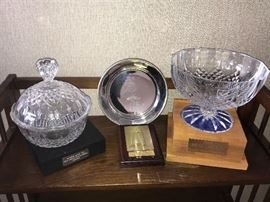 Crystal and silver trophies